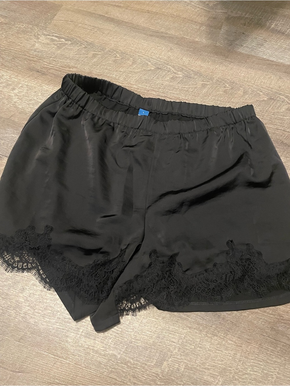 Old Navy Black Satin Lace-Trim Shorts